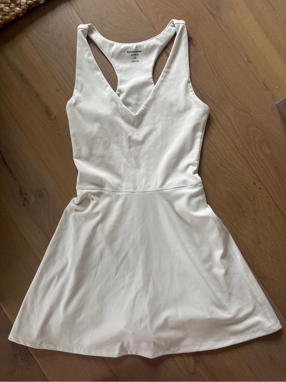 Reformation off white V-Neck Racerback activewear Dress